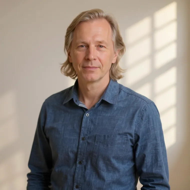 Mike Shumann — editorial portrait in window light